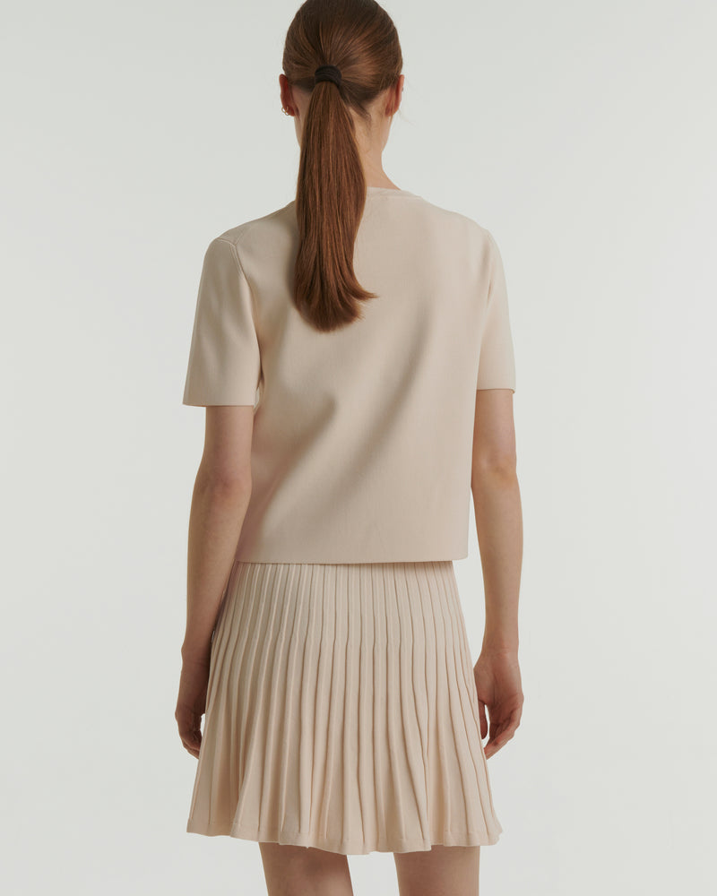 Knitted T-shirt - white - Yves Salomon