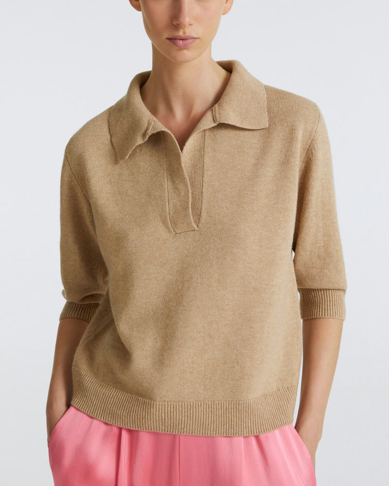 Knit polo shirt