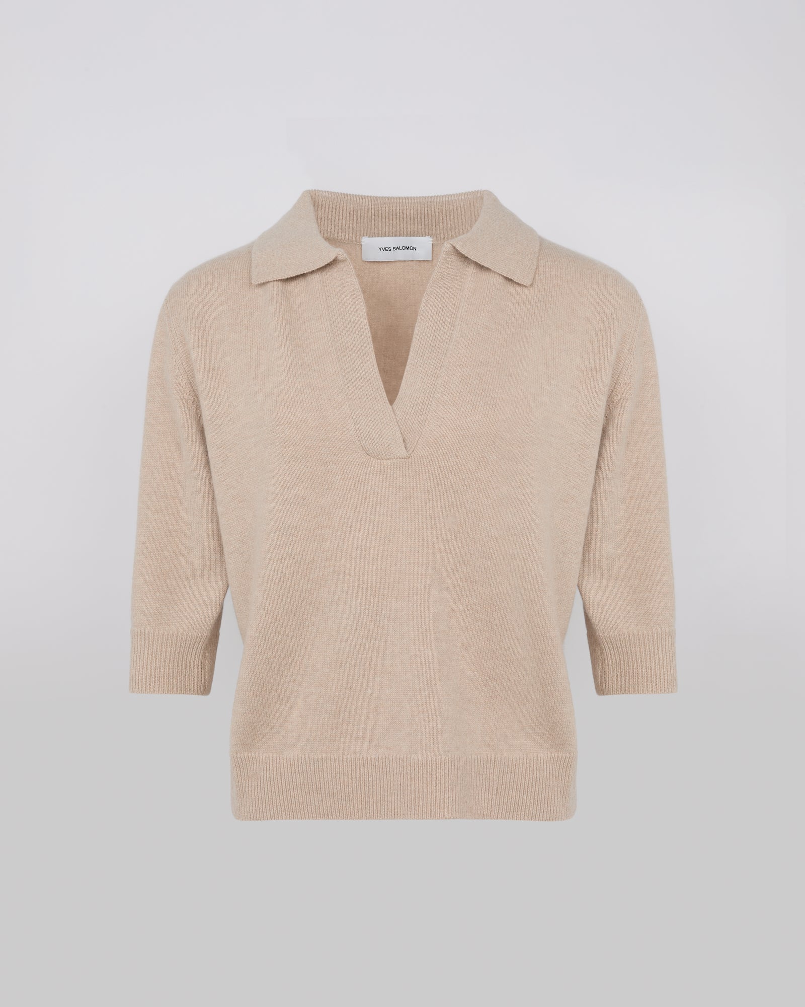 Knit polo shirt - Purple - Yves Salomon – Yves Salomon US