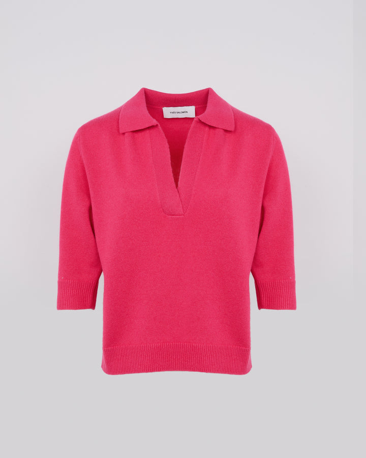 Knit polo shirt