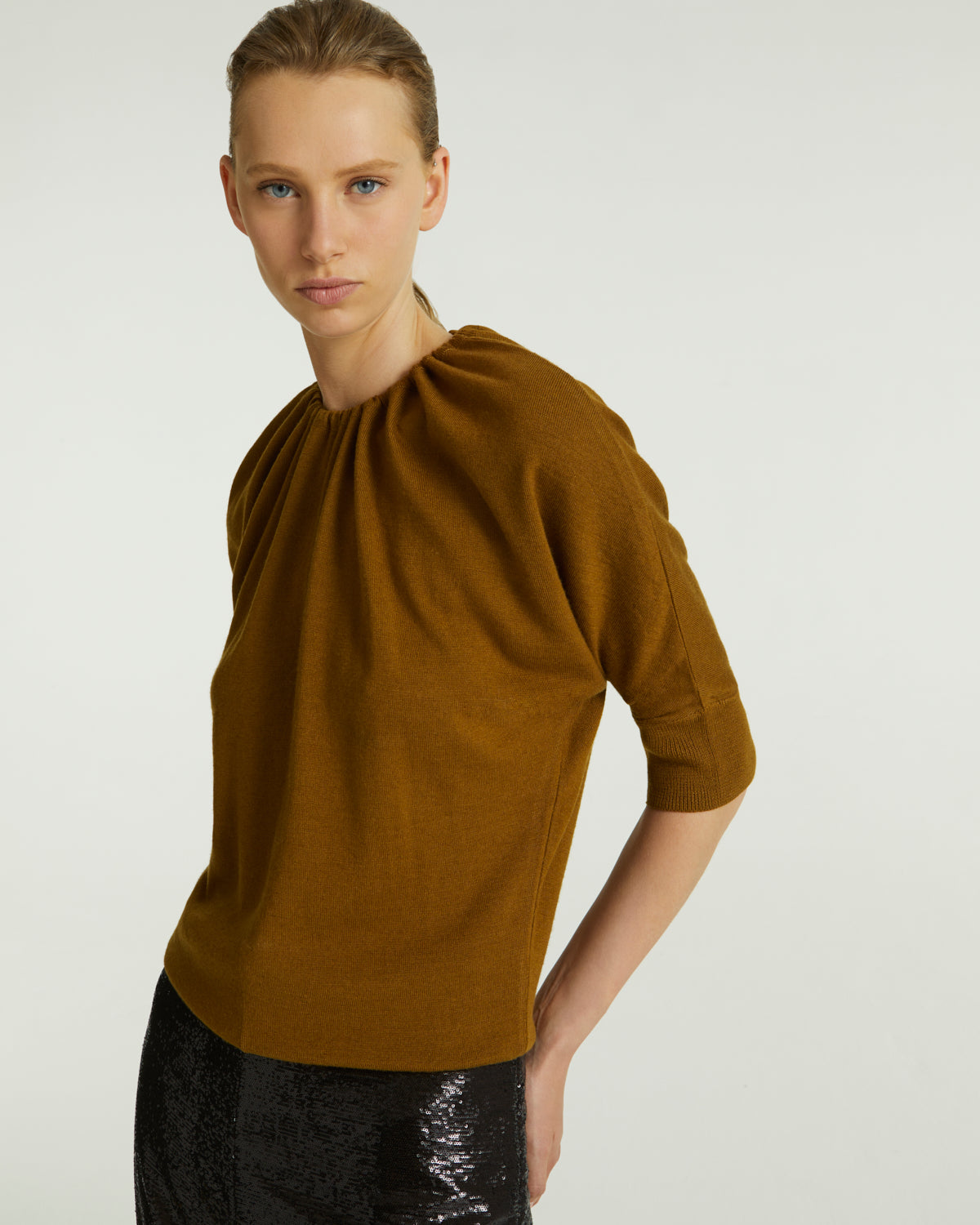 Knit top - brown - Yves Salomon
