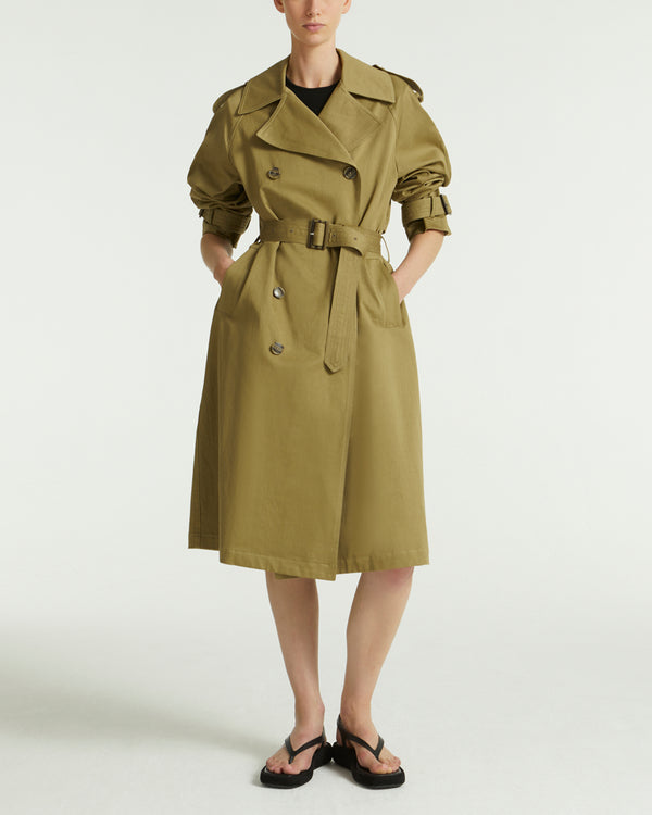 Cotton gabardine trench coat