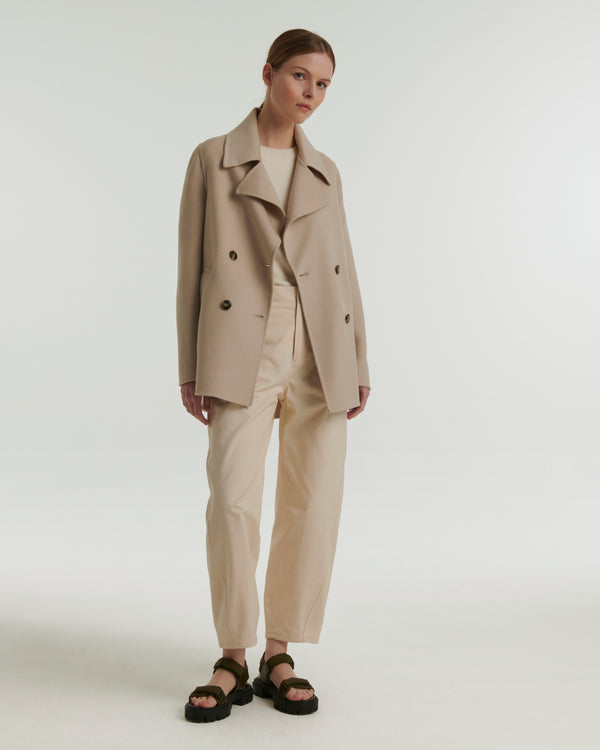 Double-sided cashmere jacket - beige - Yves Salomon