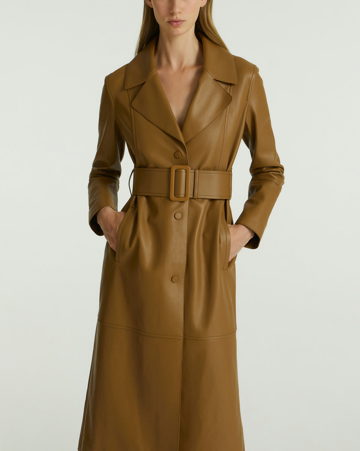 羊革ロングトレンチコートメンズ Sheep Leather Long Trench Coat28490