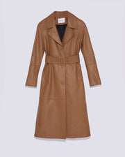 Long leather trench coat