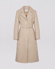 Long leather trench coat