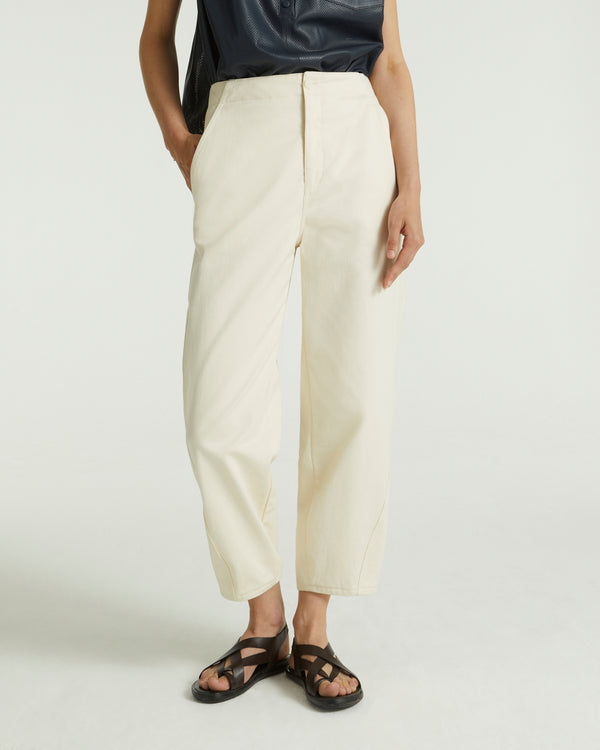 Cotton gabardine trousers - beige - Yves Salomon