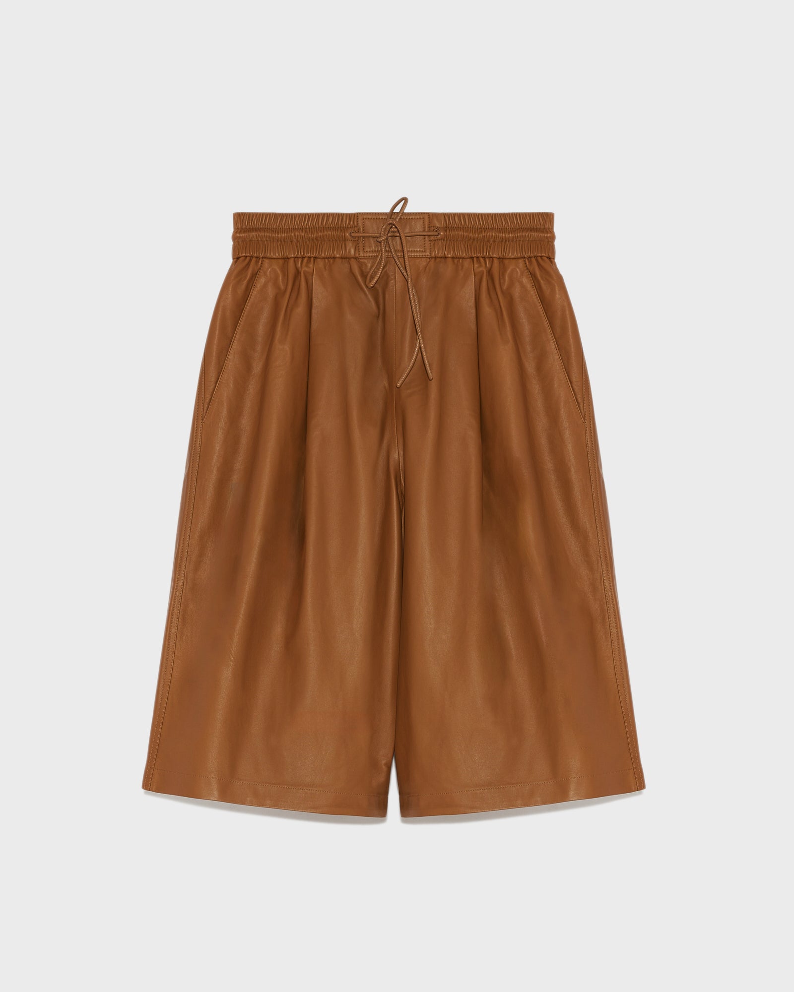 【送料&関税込】Golden  Brown Leather Bermuda Shorts Leather bermuda shorts - Brown - Yves Salomon – Yves Salomon US