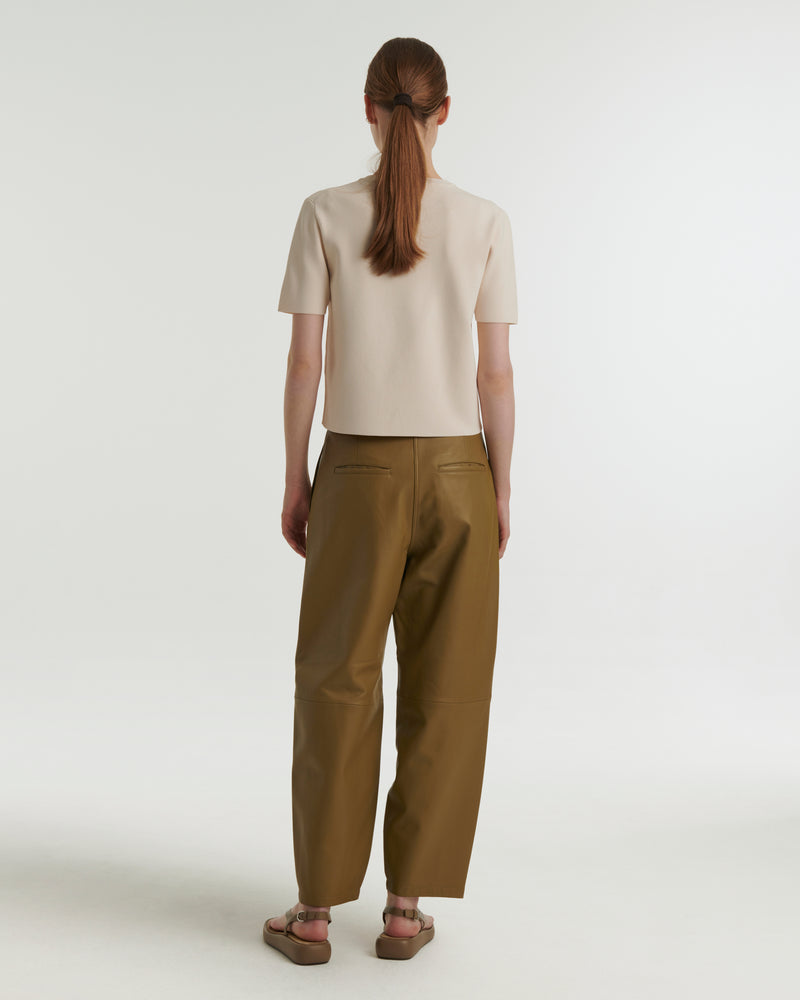 Leather trousers - khaki - Yves Salomon