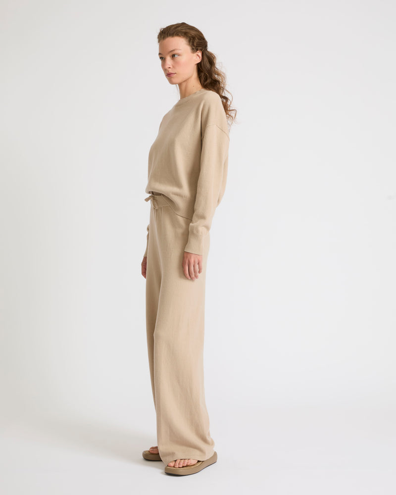 Merino knit wide leg trousers