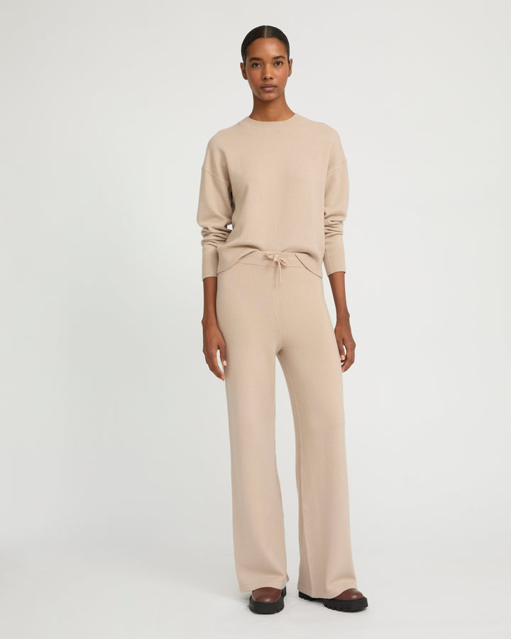 Merino knit wide leg trousers