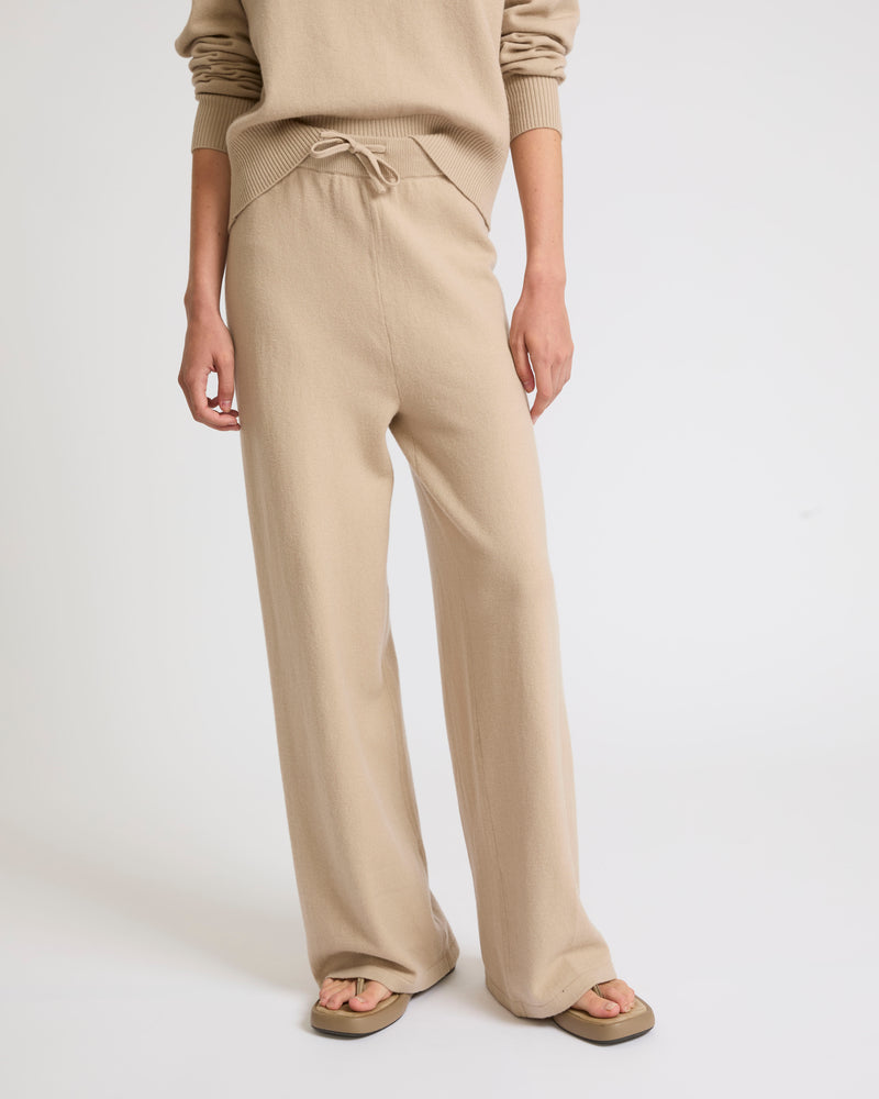 Merino knit wide leg trousers