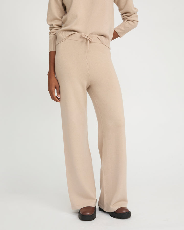 Merino knit wide leg trousers