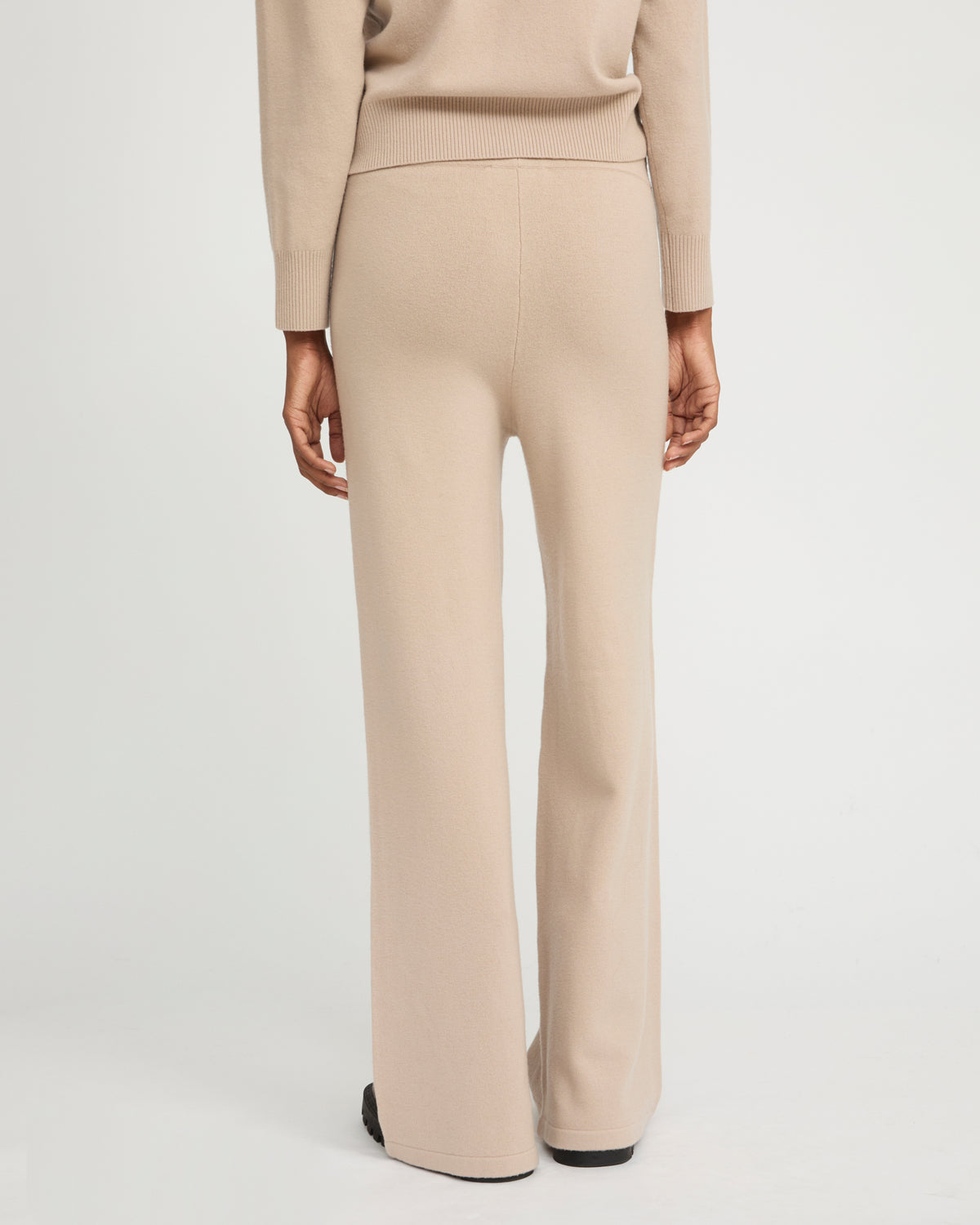 Merino knit wide leg trousers