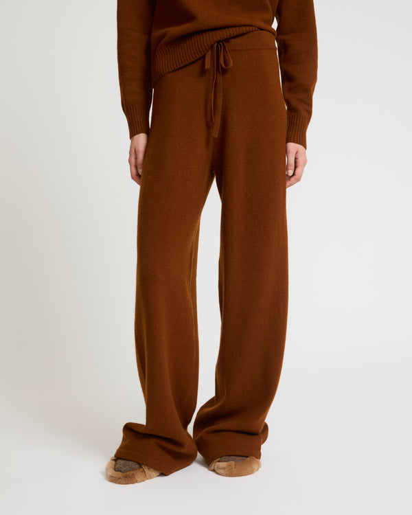 Merino knit wide leg trousers-Yves salomon-Winter sale & boxing day