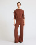Merino knit wide leg trousers