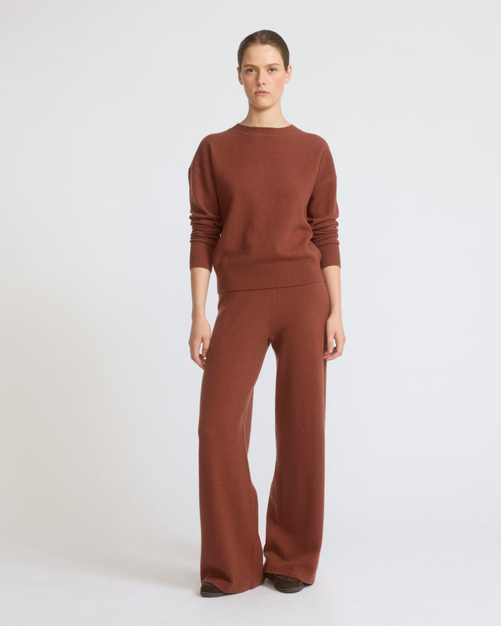 Merino knit wide leg trousers - Yves Salomon - New Fall/Winter Collection