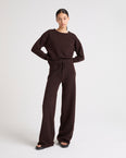 Merino knit wide leg trousers