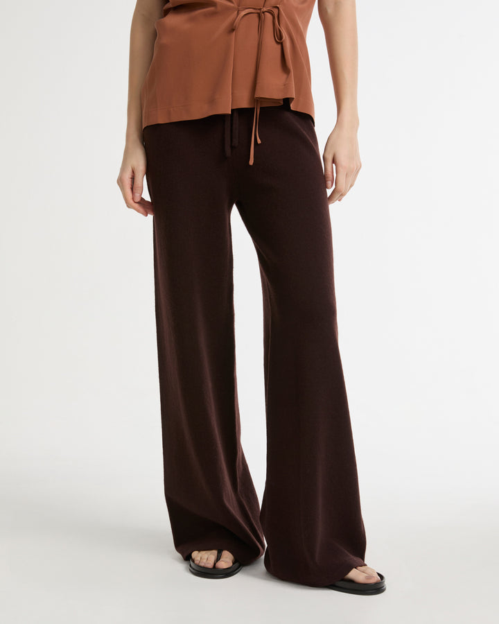 Merino knit wide leg trousers