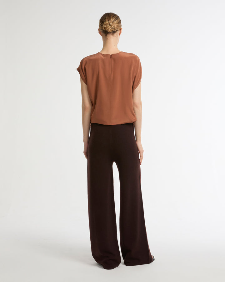 Merino knit wide leg trousers