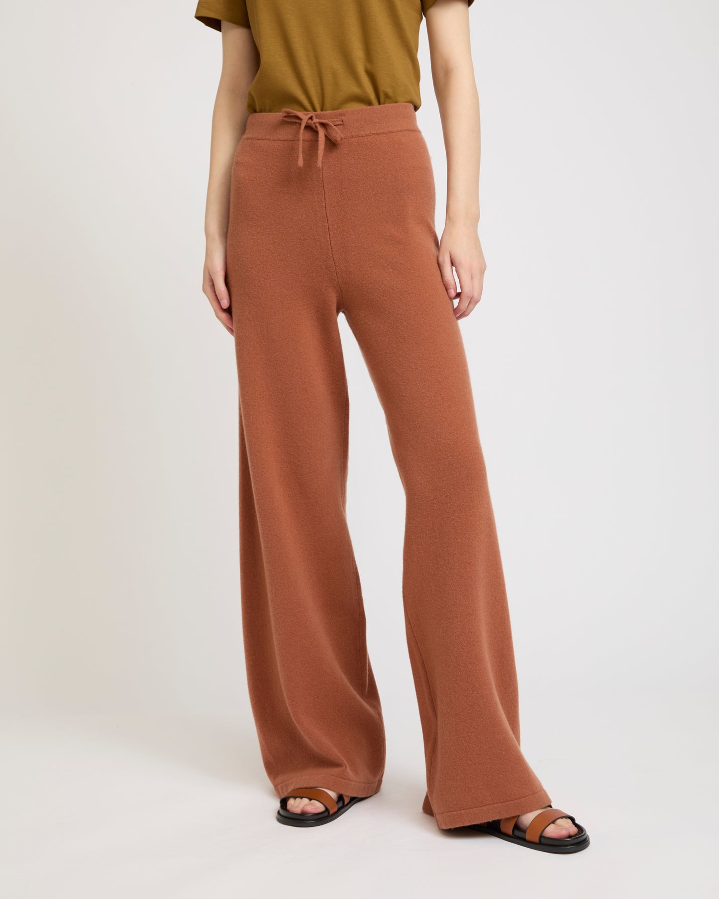 Merino knit wide leg trousers