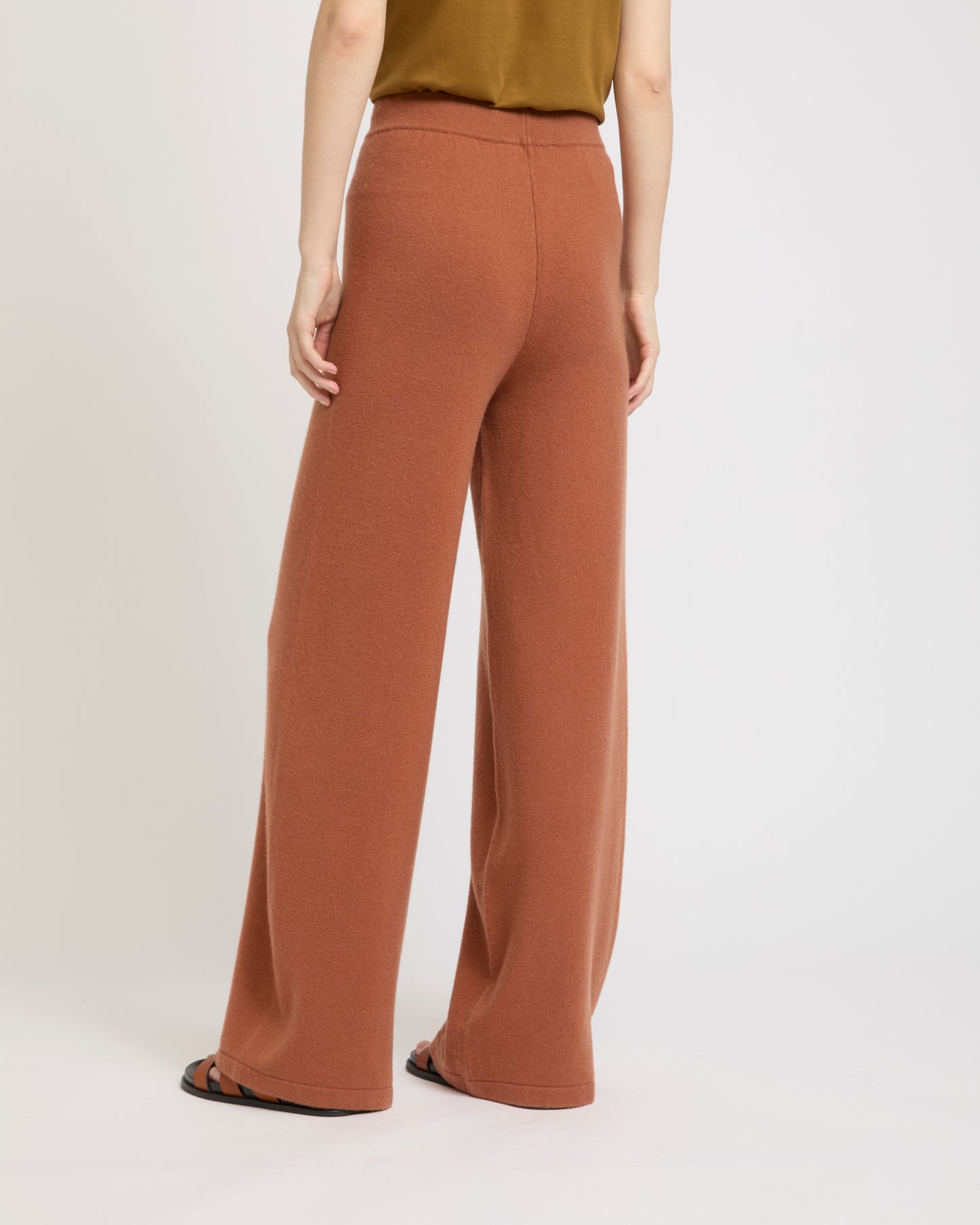 Merino knit wide leg trousers