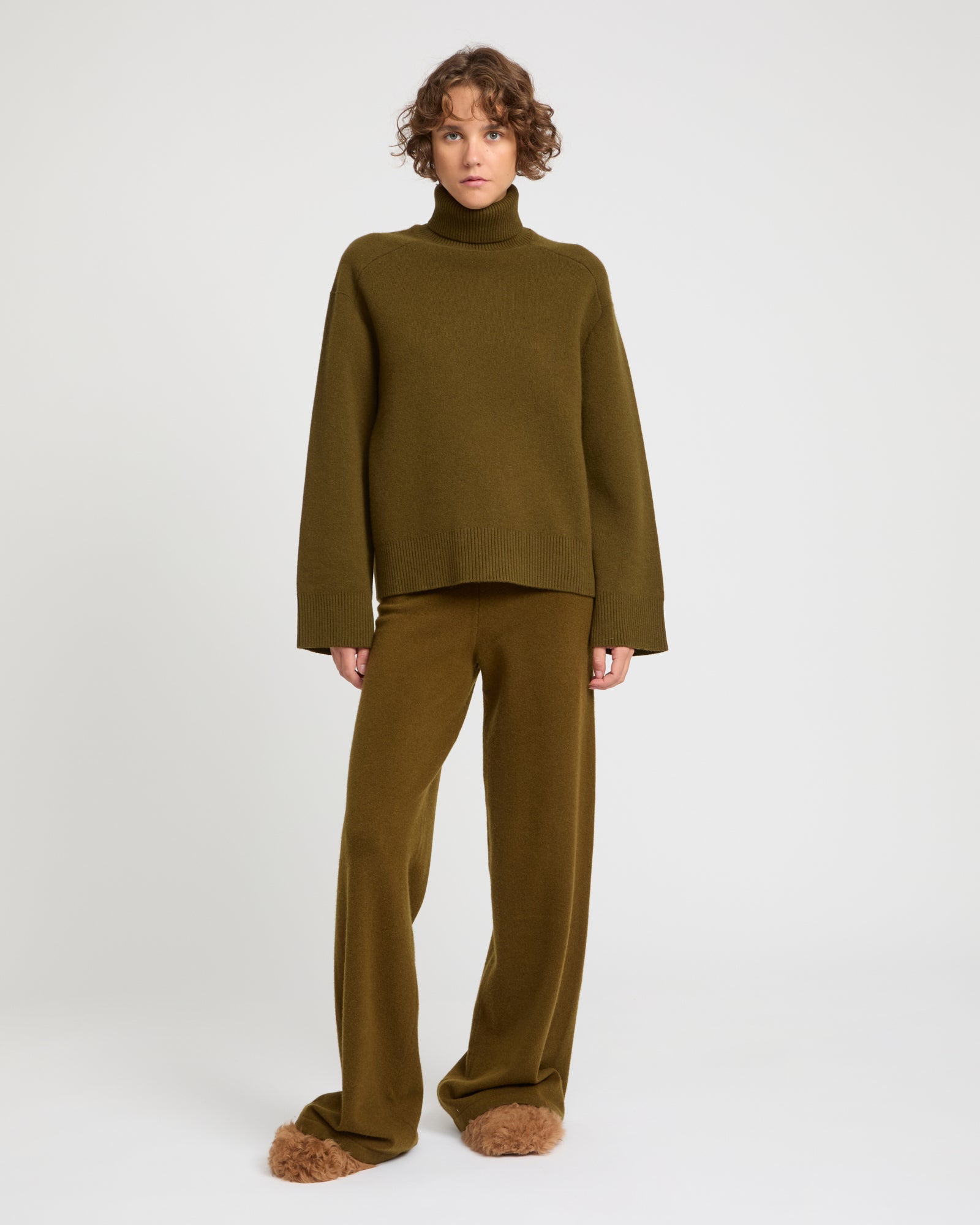 Merino knit wide leg trousers -Yves Salomon