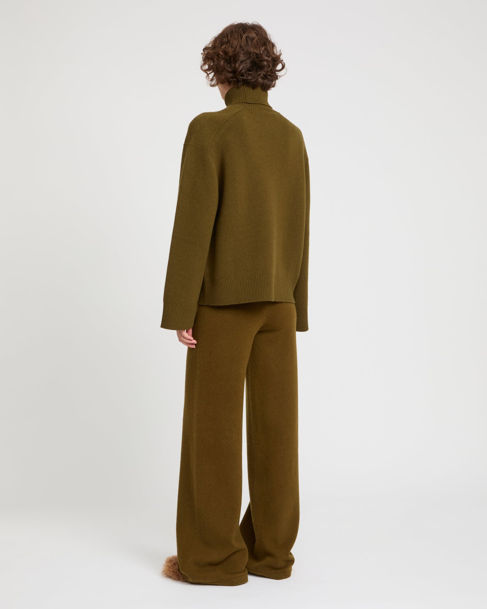 Merino knit wide leg trousers -Yves Salomon
