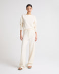 Merino knit wide leg trousers