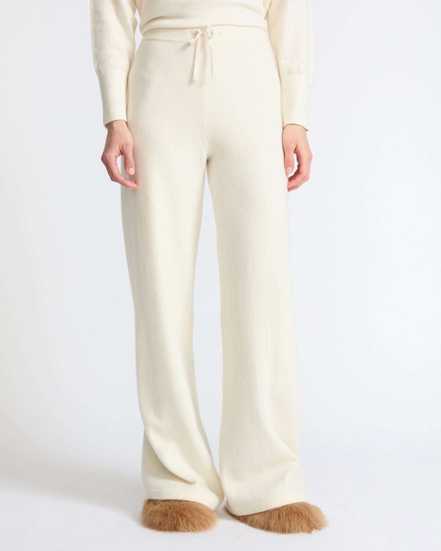 Merino knit wide leg trousers