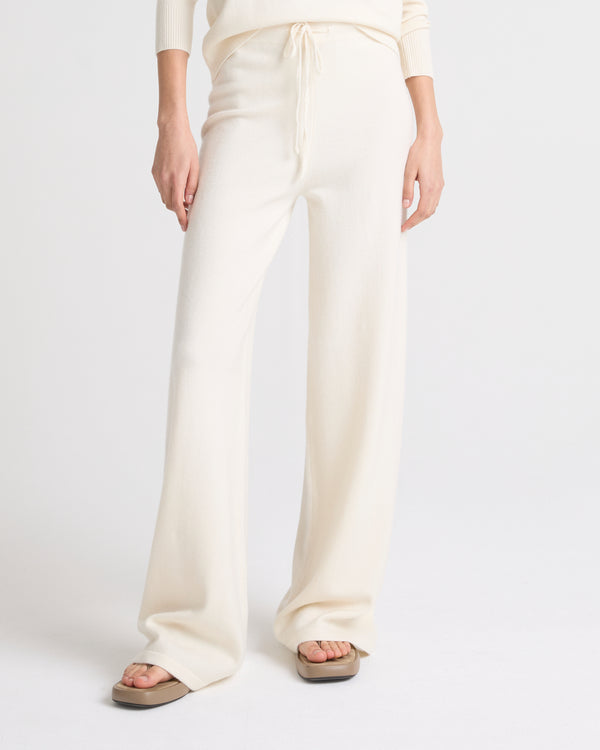 Merino knit wide leg trousers