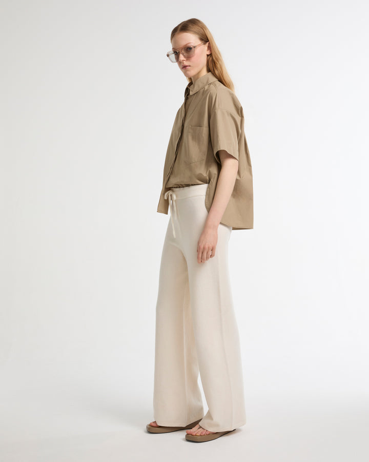 Merino knit wide leg trousers