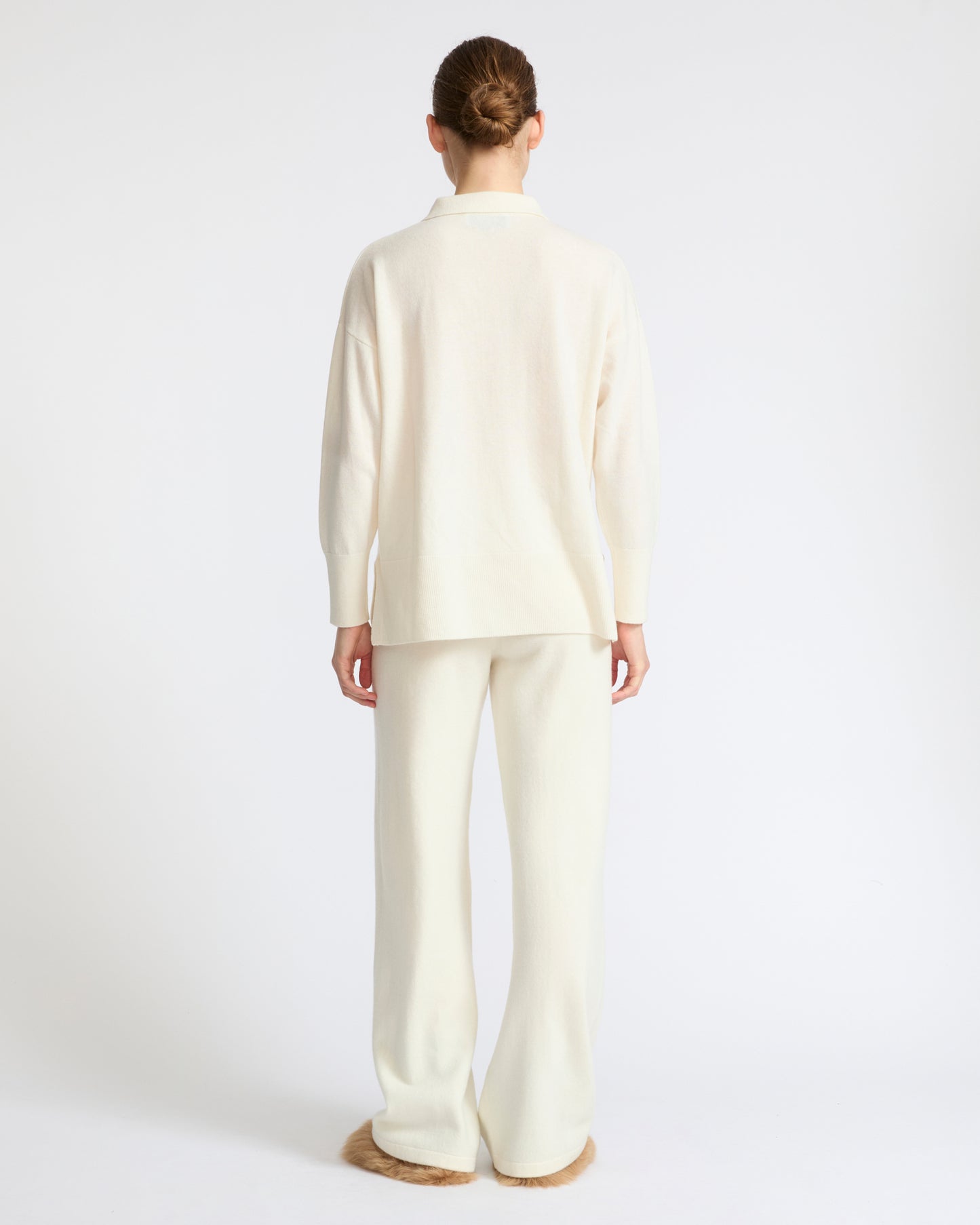 Merino knit wide leg trousers