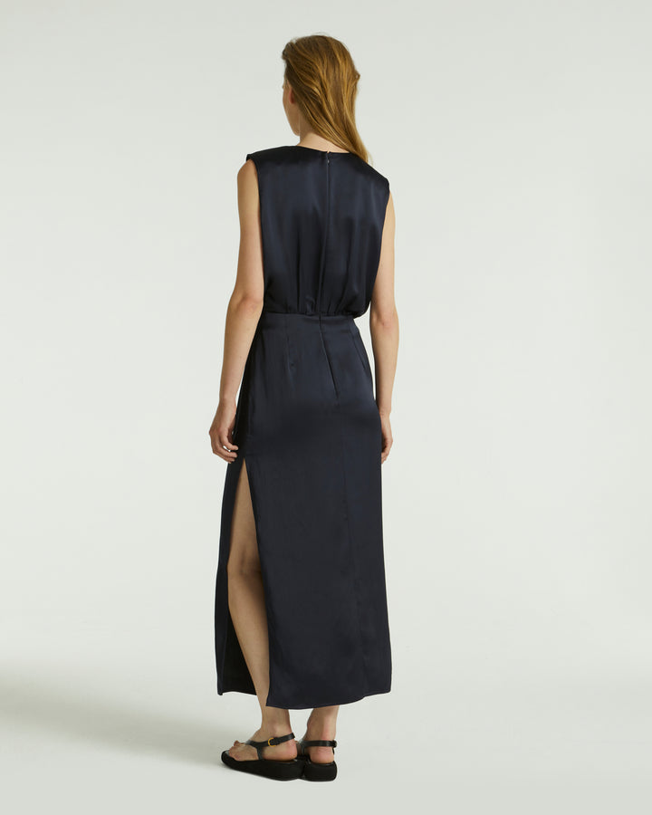 Satin maxi dress - blue - Yves Salomon
