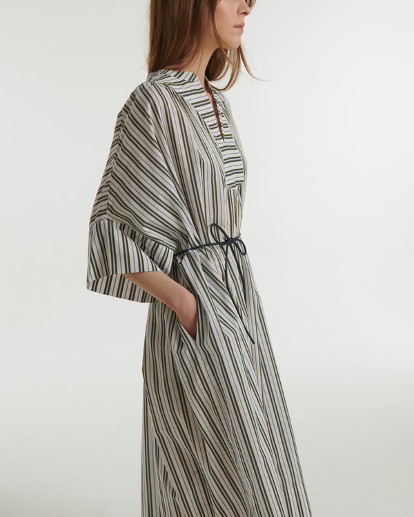 Striped cotton poplin dress