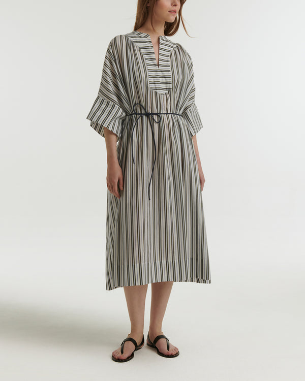 Striped cotton poplin dress