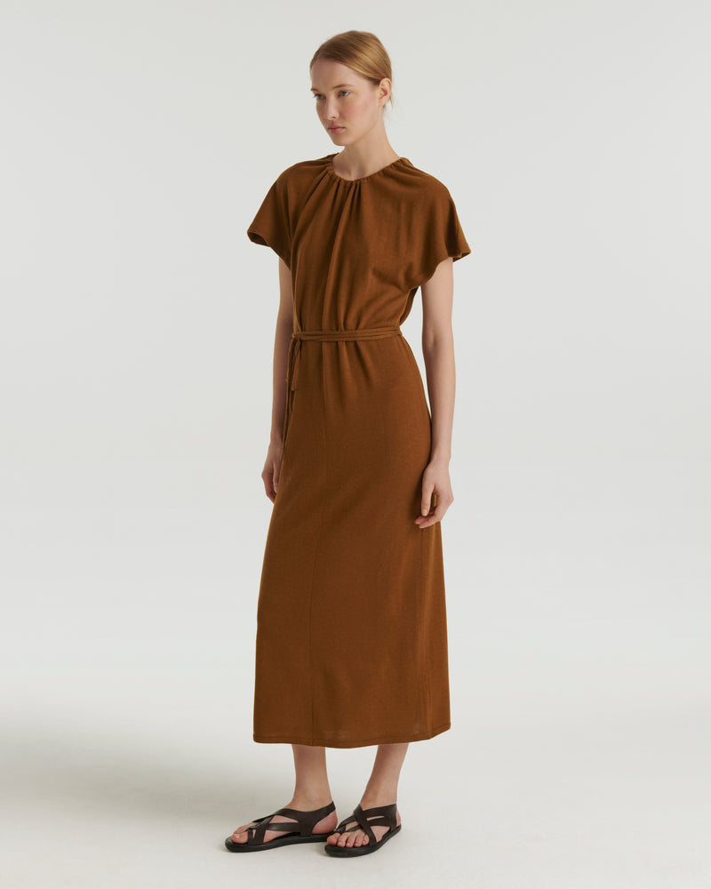 Knit maxi dress - brown - Yves Salomon