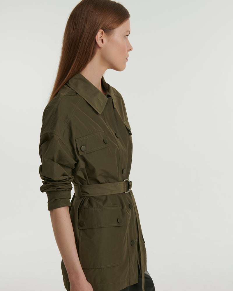 Technical fabric safari jacket - green - Yves Salomon