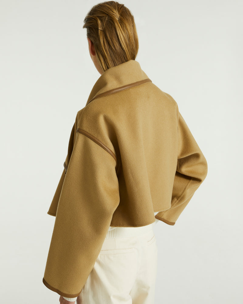 Short double-sided cashmere jacket - beige - Yves Salomon