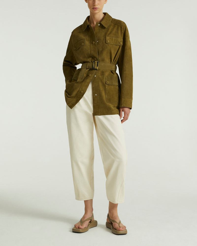 Safari jacket in double-sided velour lamb leather