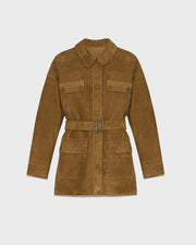 Safari jacket in double-sided velour lamb leather