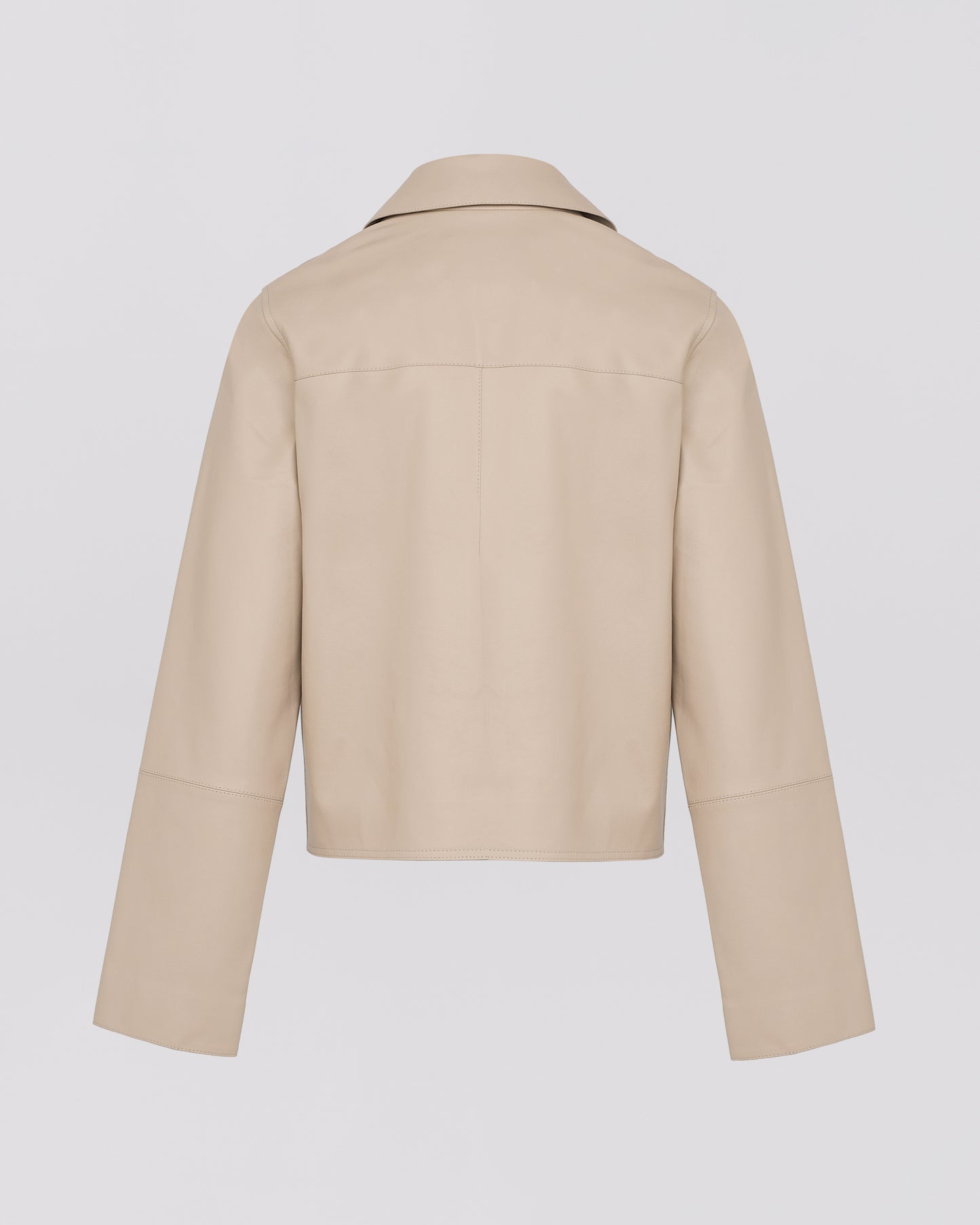 Short lamb leather jacket