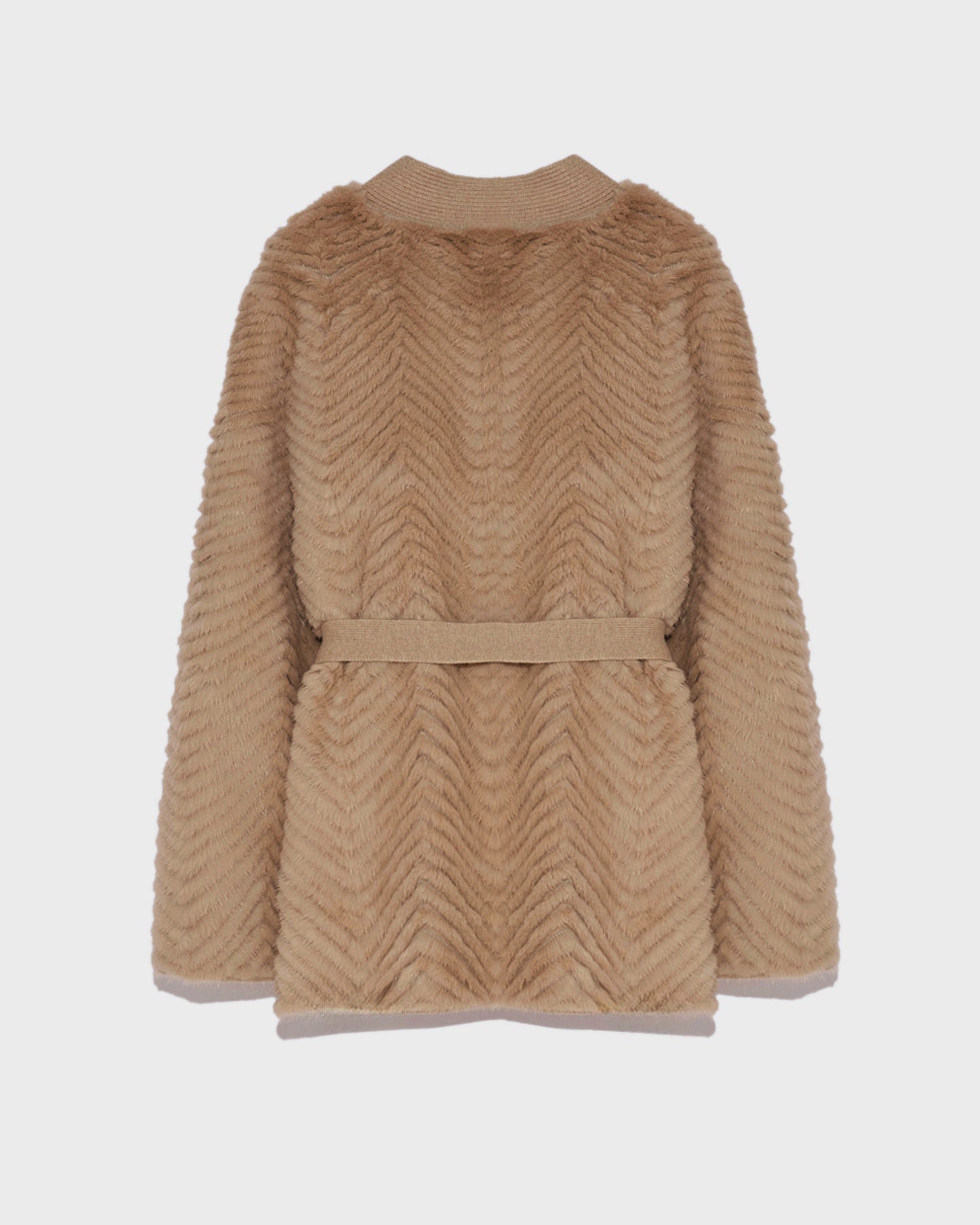 Merino knit and mink cardigan - beige - Yves Salomon