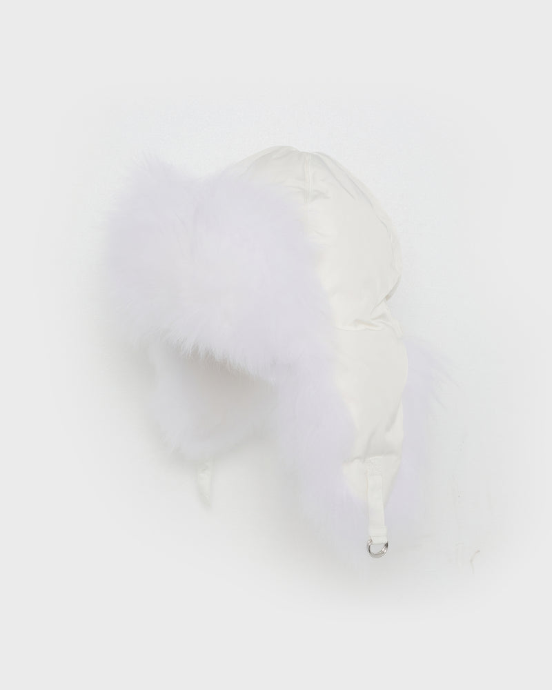 Technical fabric and cashmere ushanka - white - Yves Salomon