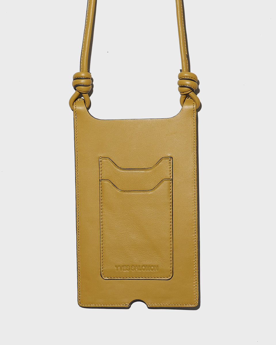 Phone case in lamb leather - beige - Yves Salomon
