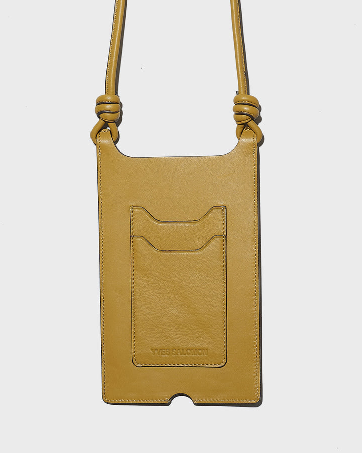 Phone case in lamb leather - beige - Yves Salomon