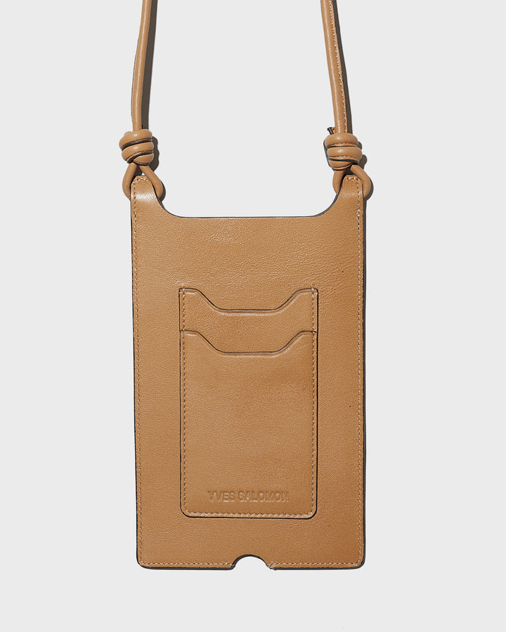 Phone case in lamb leather - beige - Yves Salomon