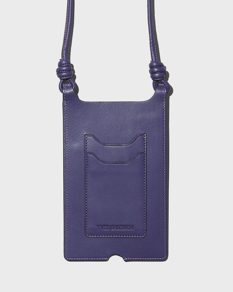 Phone case in lamb leather - purple - Yves Salomon