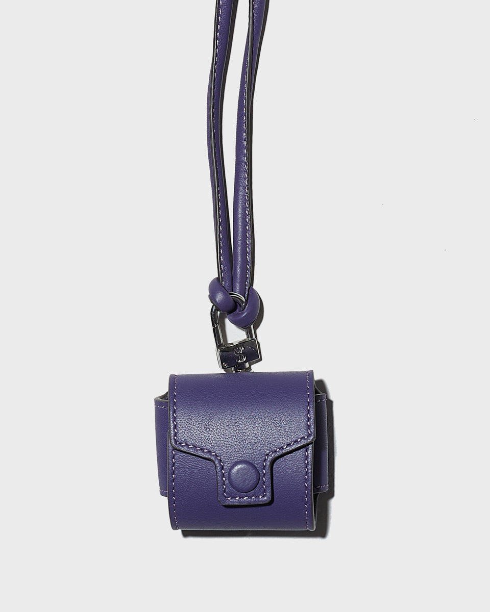 AirPods case in lamb leather - purple - Yves Salomon
