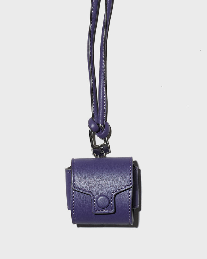 AirPods case in lamb leather - purple - Yves Salomon